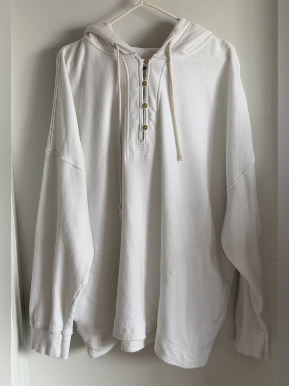Aerie: Long Sleeve Quarter Button-Up Hooded Pullover (ptp approx 31in) Size XL